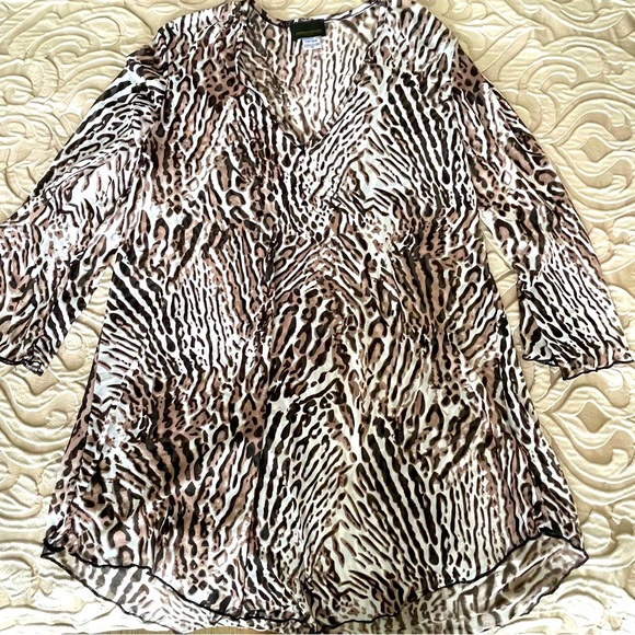 Leopard Mesh Beach Coverup - Picture 2 of 5